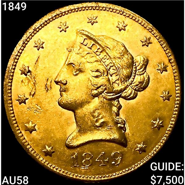 1849 $10 Gold Eagle CHOICE AU
