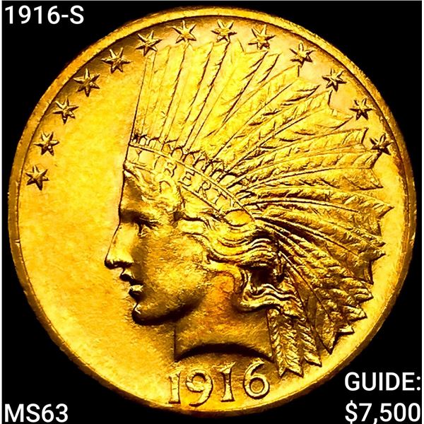1916-S $10 Gold Eagle CHOICE BU