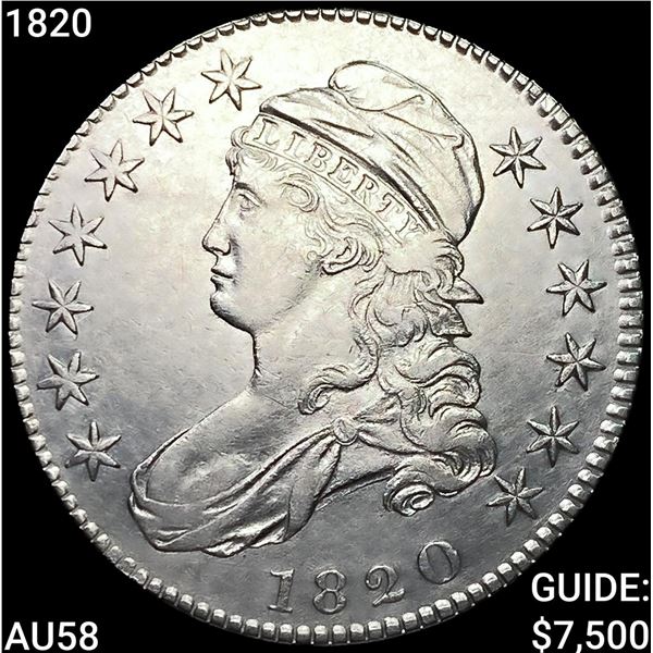 1820 Capped Bust Half Dollar CHOICE AU