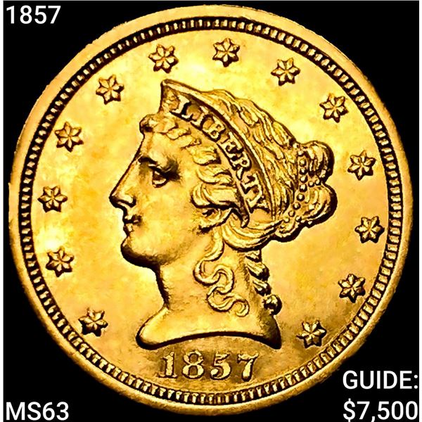 1857 $2.50 Gold Quarter Eagle CHOICE BU