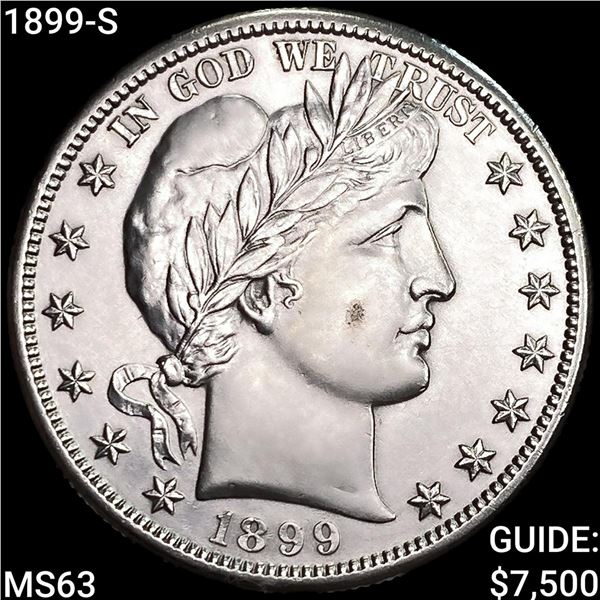 1899-S Barber Half Dollar CHOICE BU