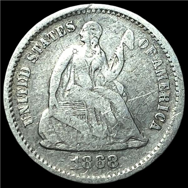 1868 Seated Liberty Half Dime LIGHTLY  CIRCULATED