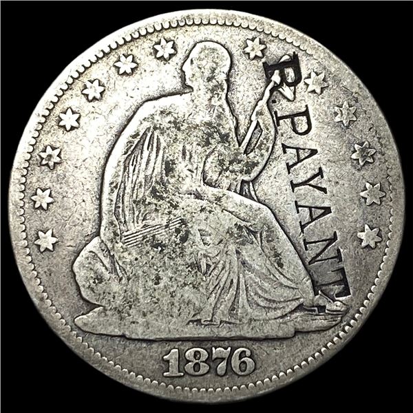 1876 Seated Liberty Half Dollar  (Counterstamped). HIGH GRADE