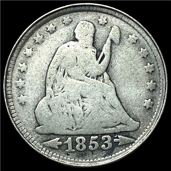 1853 Arrows Seated Liberty Quarter NICELY  CIRCULATED
