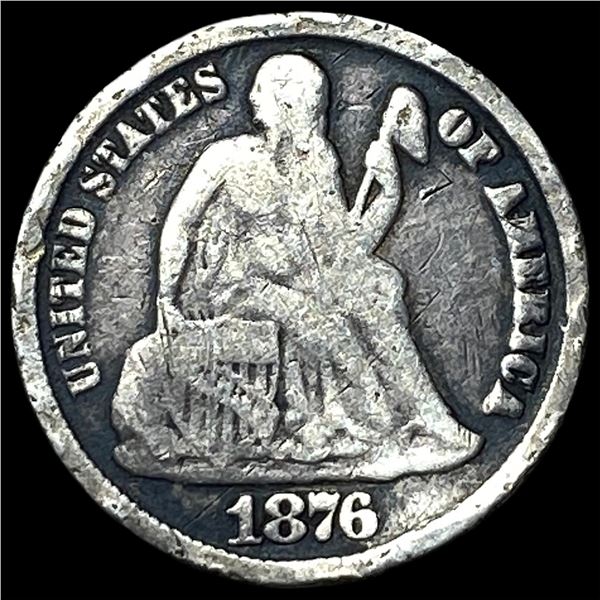 1876-CC Silver Seated Liberty Dime NICELY  CIRCULATED