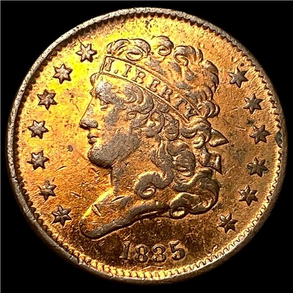1835 Braided Hair Half Cent CLOSELY  UNCIRCULATED