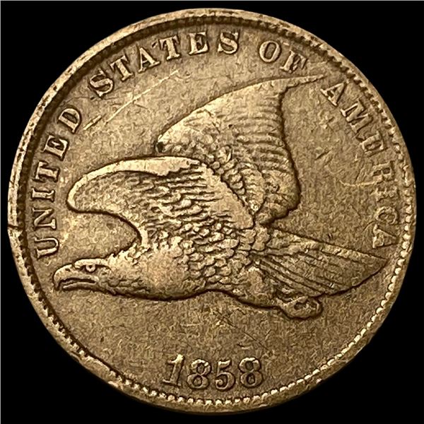 1858 Copper-Nickel Flying Eagle Cent NEARLY  UNCIRCULATED