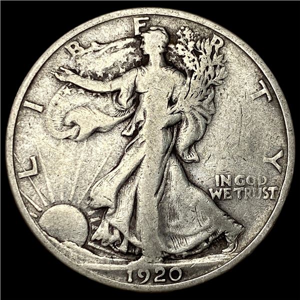 1920-S Silver Walking Liberty Half Dollar  LIGHTLY CIRCULATED