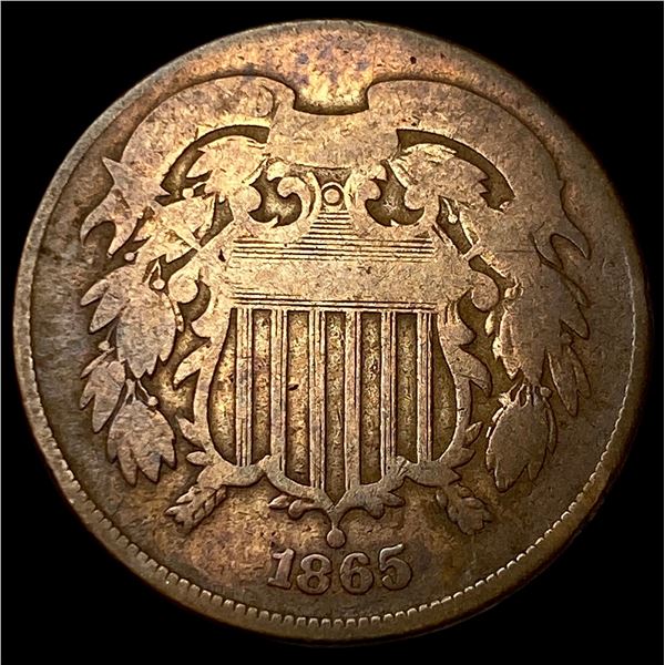 1865 Bronze Two-Cent Piece NICELY CIRCULATED
