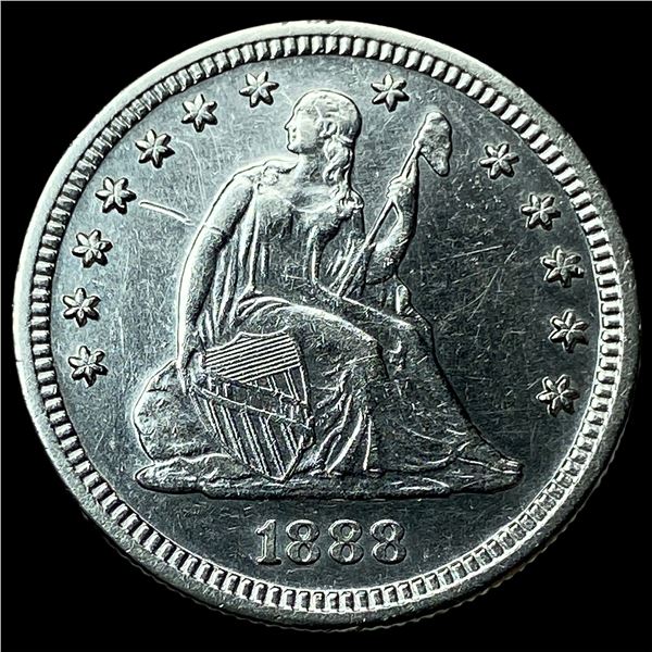 1888-S Silver Seated Liberty Quarter CLOSELY  UNCIRCULATED