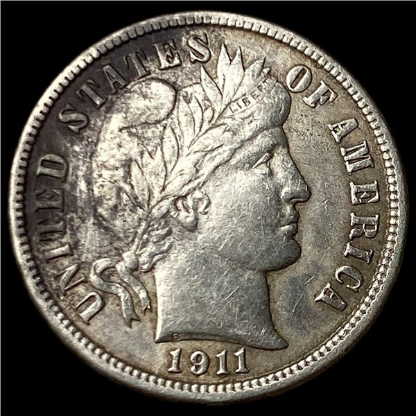 1911 Barber Dime NEARLY UNCIRCULATED