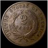 Image 2 : 1867 Two-Cent Piece LIGHTLY CIRCULATED