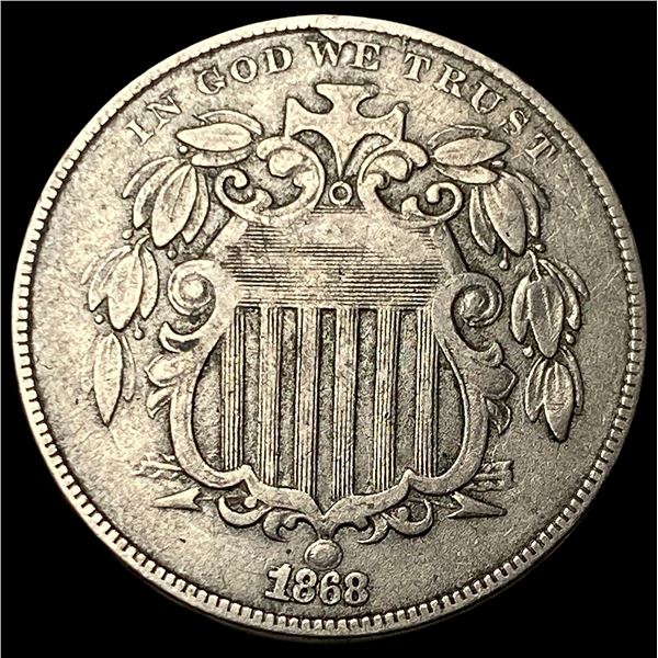 1868 Shield Nickel NEARLY UNCIRCULATED