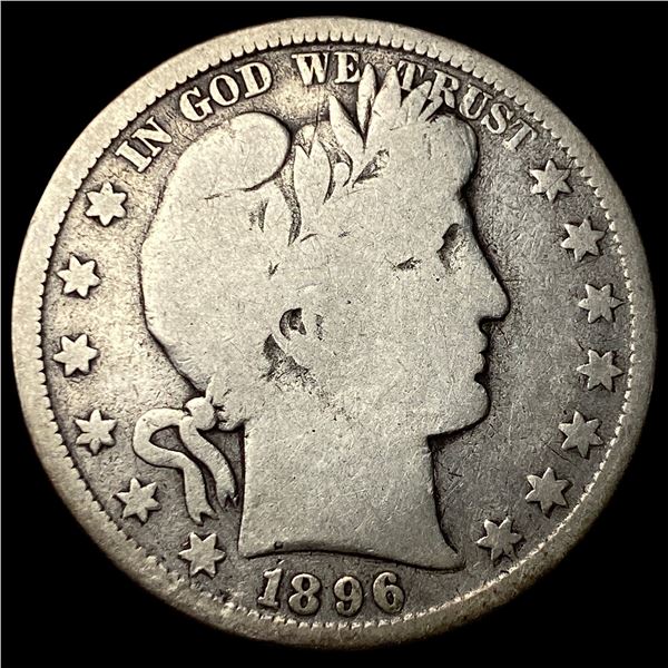 1896-S Silver Barber Half Dollar NICELY  CIRCULATED
