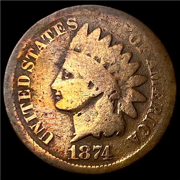 1874 Indian Head Cent NICELY CIRCULATED