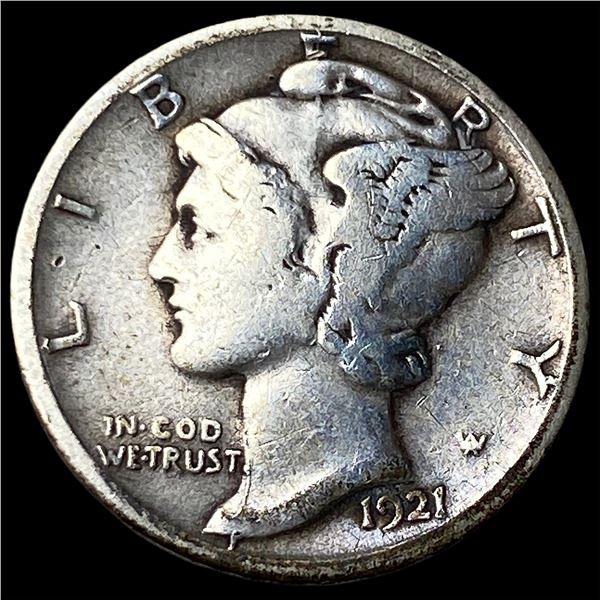 1921-D Silver Mercury Dime NICELY CIRCULATED