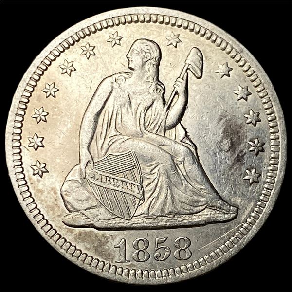 1858 Seated Liberty Quarter NICELY CIRCULATED
