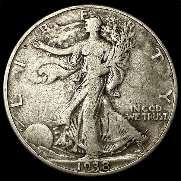 1938-D Silver Walking Liberty Half Dollar  NICELY CIRCULATED
