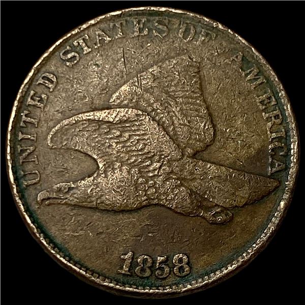 1858 Copper-Nickel Flying Eagle Cent ABOUT  UNCIRCULATED