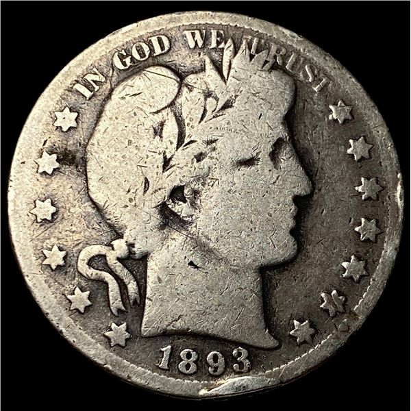 1893-S Silver Barber Half Dollar LIGHTLY  CIRCULATED