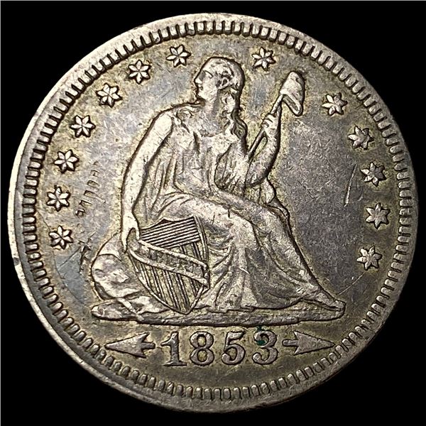 1853 Arrows Seated Liberty Quarter NEARLY  UNCIRCULATED