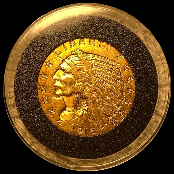 1916 Indian Head Half Eagle $5 Gold Coin  CLOSELY UNCIRCULATED