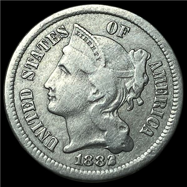 1882 Nickel Three-Cent Piece LIGHTLY  CIRCULATED