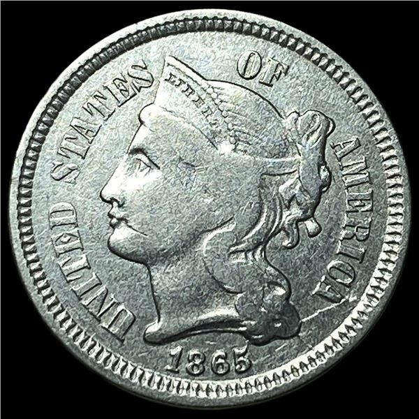1865 Nickel Three-Cent Piece LIGHTLY  CIRCULATED