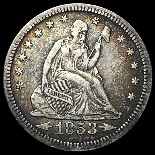 1853 Arrows Seated Liberty Quarter NEARLY  UNCIRCULATED