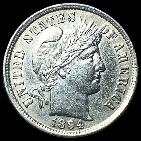 1894 Silver Barber Dime CHOICE AU