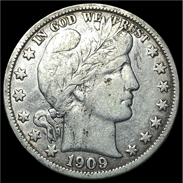 1909-O Silver Barber Half Dollar NEARLY  UNCIRCULATED