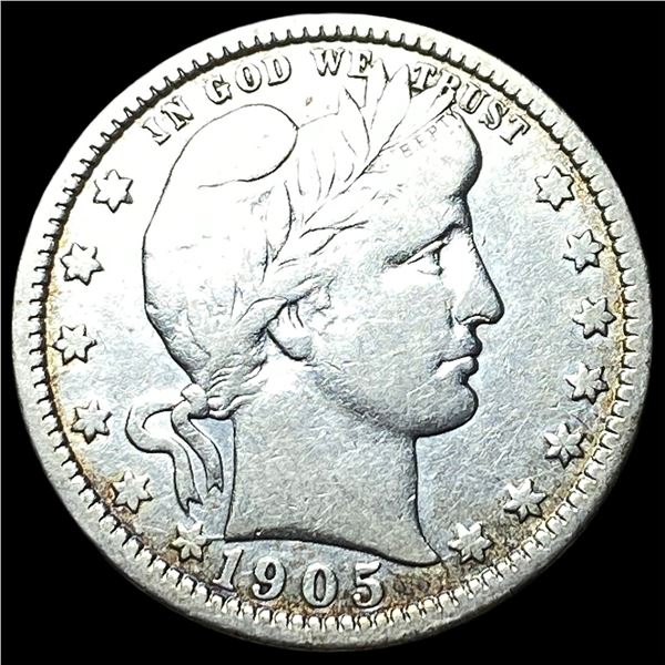 1905 Barber Silver Quarter LIGHTLY CIRCULATED