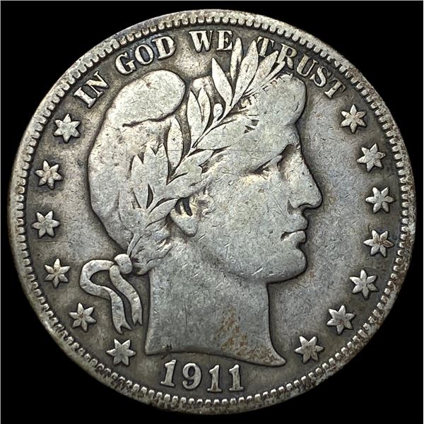 1911 Silver Half Dollar (Barber) LIGHTLY  CIRCULATED