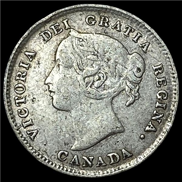 1896 Canada Silver 5 Cents NEARLY  UNCIRCULATED