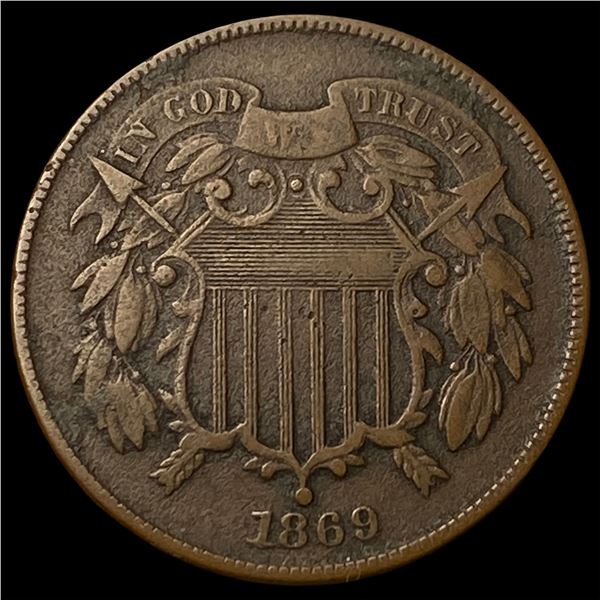 1869 Bronze Two-Cent Piece ABOUT UNCIRCULATED