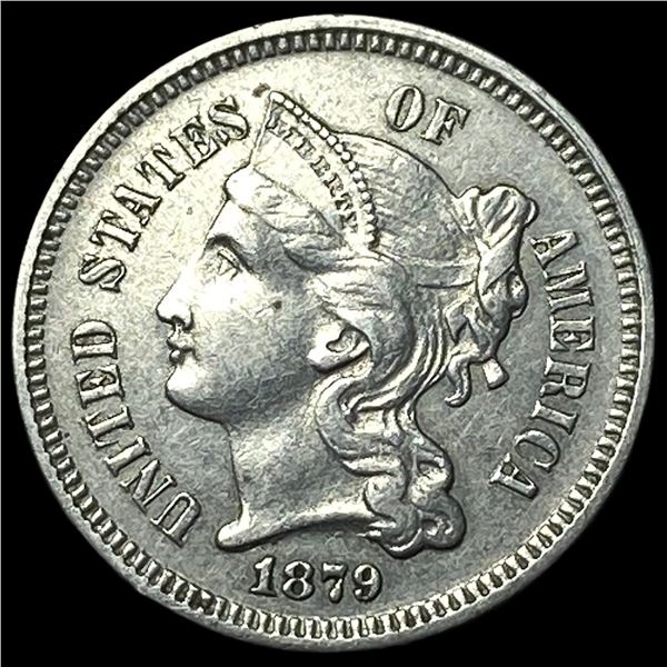1879 Nickel Three-Cent Piece CLOSELY  UNCIRCULATED