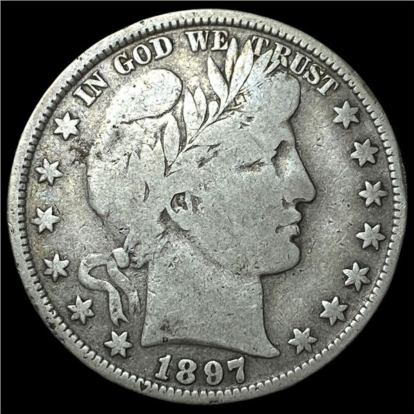 1897 Silver Half Dollar (Barber) LIGHTLY  CIRCULATED