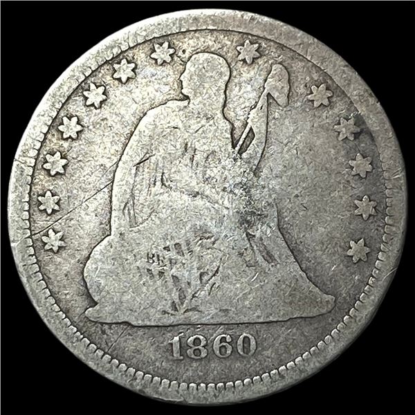 1860 Seated Liberty Quarter NICELY CIRCULATED