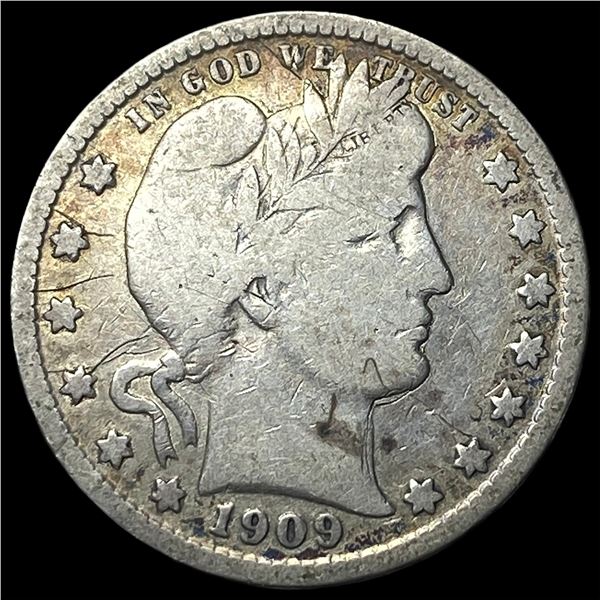 1909-S Silver Barber Quarter NICELY  CIRCULATED