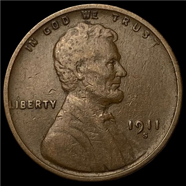 1911-S Lincoln Wheat Cent NEARLY UNCIRCULATED