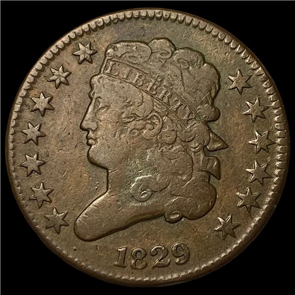 1829 Copper Half Cent LIGHTLY CIRCULATED