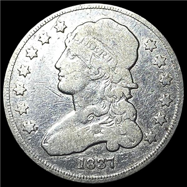 1837 Capped Bust Silver Quarter LIGHTLY  CIRCULATED