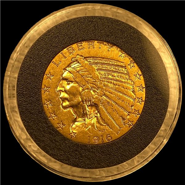 1916 Indian Head Half Eagle $5 Gold NEARLY  UNCIRCULATED