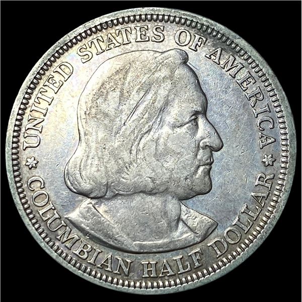 1893 Silver Columbian Half Dollar NEARLY  UNCIRCULATED