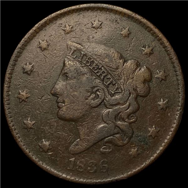 1836 Coronet Head Large Cent LIGHTLY  CIRCULATED