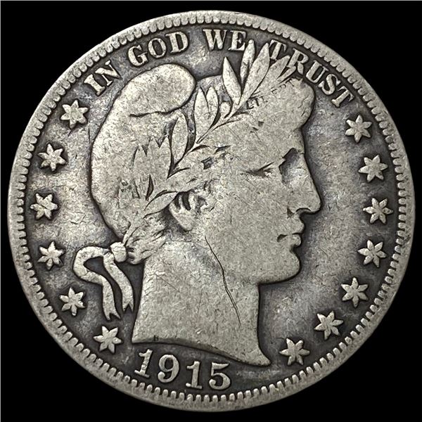 1915-S Silver Barber Half Dollar LIGHTLY  CIRCULATED