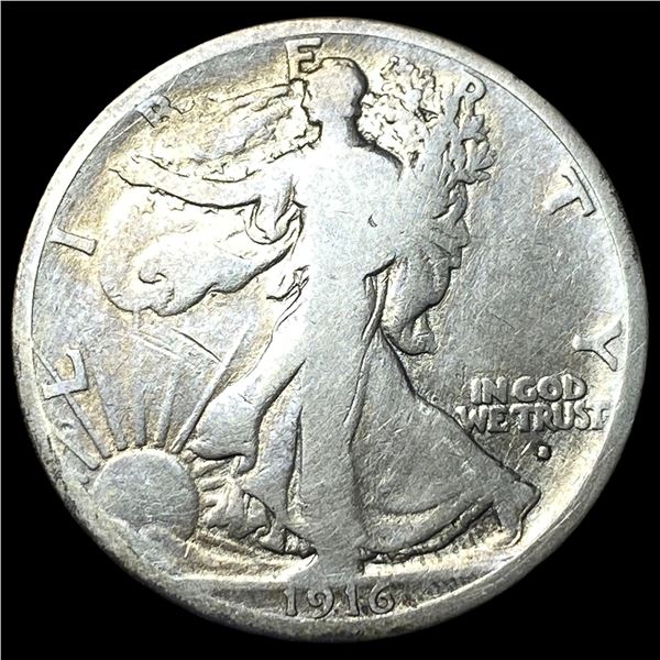 1916-D Silver Walking Liberty Half Dollar  NICELY CIRCULATED