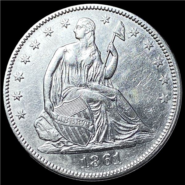 1861 Seated Liberty Half Dollar CHOICE AU