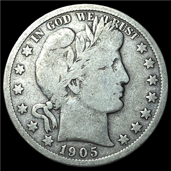 1905-S Silver Barber Half Dollar NICELY  CIRCULATED