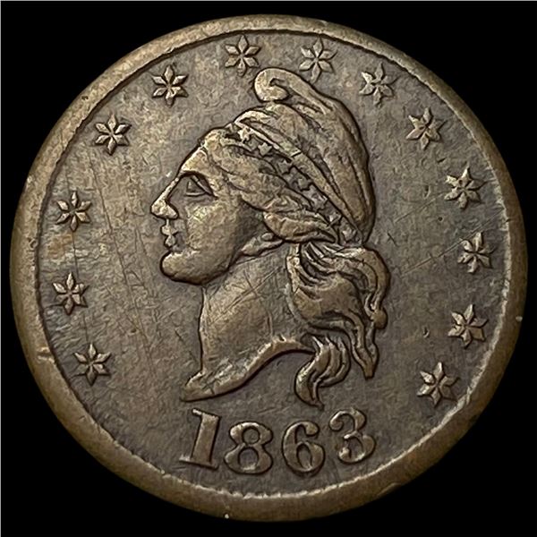 1863 Civil War Token - Liberty Head IOU 1  Cent CLOSELY UNCIRCULATED
